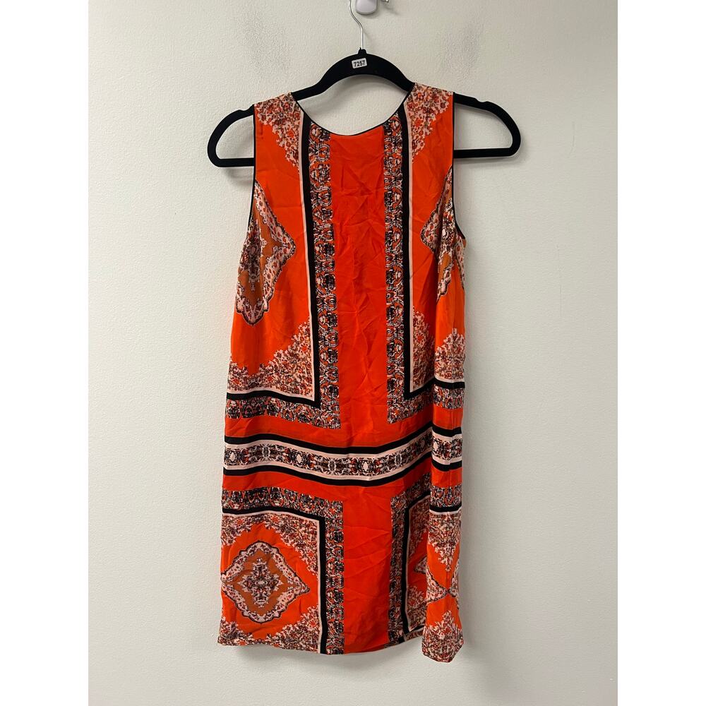 Maeve Orange Sheath Mini Dress Sleeveless Resort Wear